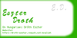 eszter droth business card